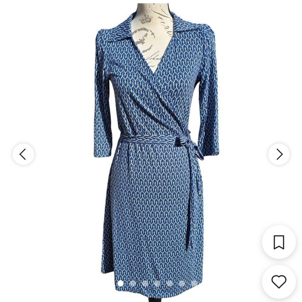 Seraphine blue jersey wrap maternity dress